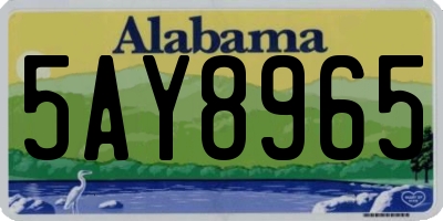 AL license plate 5AY8965