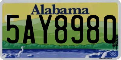 AL license plate 5AY8980