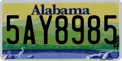 AL license plate 5AY8985