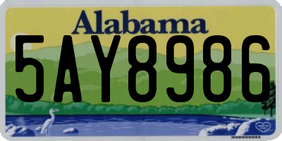 AL license plate 5AY8986