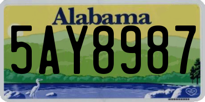 AL license plate 5AY8987