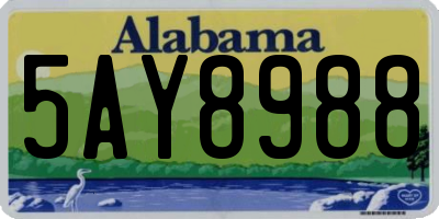 AL license plate 5AY8988