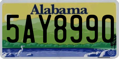 AL license plate 5AY8990