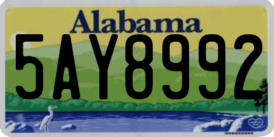 AL license plate 5AY8992