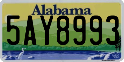 AL license plate 5AY8993