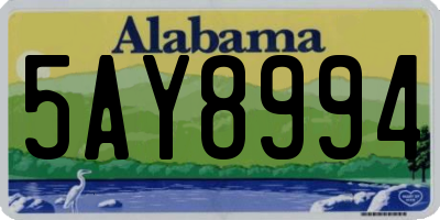 AL license plate 5AY8994
