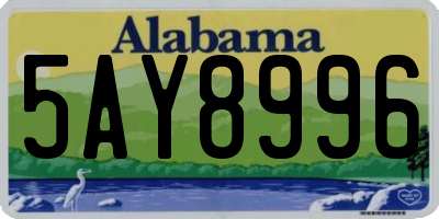 AL license plate 5AY8996