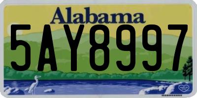 AL license plate 5AY8997