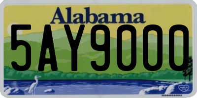 AL license plate 5AY9000