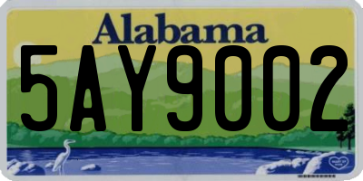 AL license plate 5AY9002