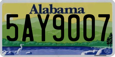 AL license plate 5AY9007