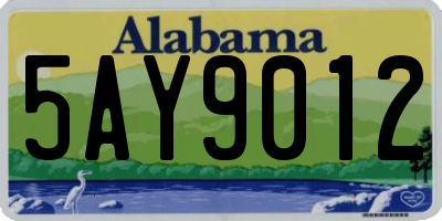 AL license plate 5AY9012