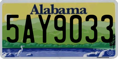 AL license plate 5AY9033
