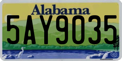 AL license plate 5AY9035