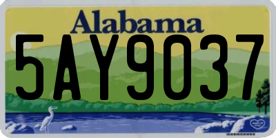 AL license plate 5AY9037