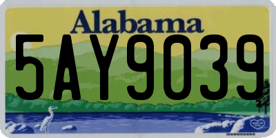 AL license plate 5AY9039
