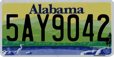 AL license plate 5AY9042