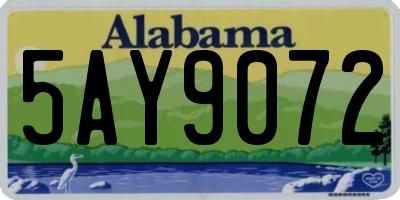 AL license plate 5AY9072