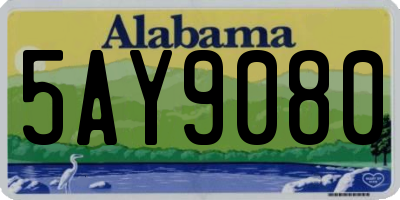 AL license plate 5AY9080