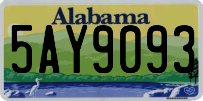 AL license plate 5AY9093