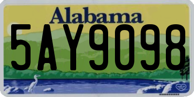 AL license plate 5AY9098
