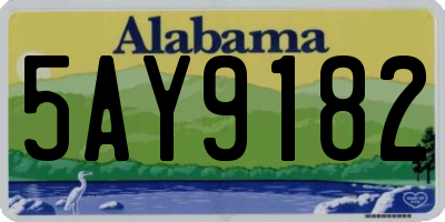 AL license plate 5AY9182