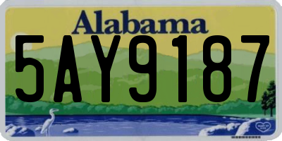 AL license plate 5AY9187