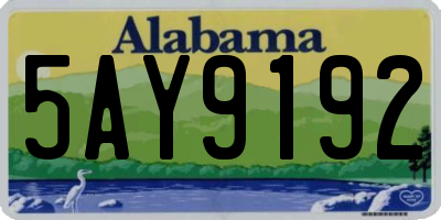 AL license plate 5AY9192