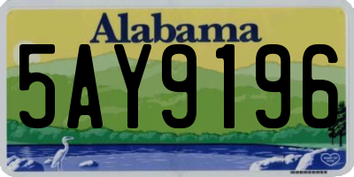 AL license plate 5AY9196