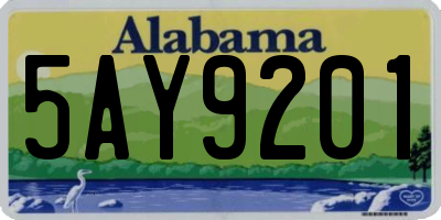 AL license plate 5AY9201