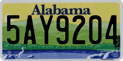 AL license plate 5AY9204