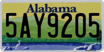 AL license plate 5AY9205