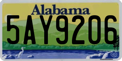 AL license plate 5AY9206