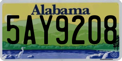 AL license plate 5AY9208