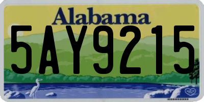 AL license plate 5AY9215