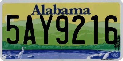 AL license plate 5AY9216