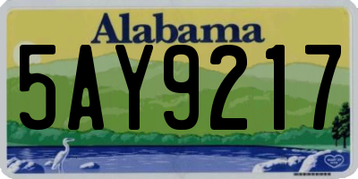AL license plate 5AY9217