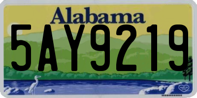AL license plate 5AY9219