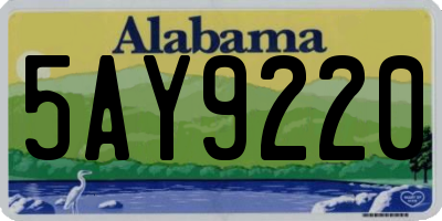 AL license plate 5AY9220