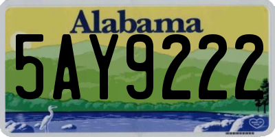 AL license plate 5AY9222