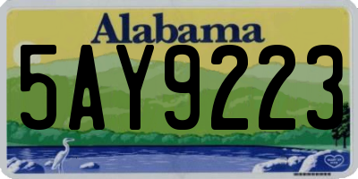 AL license plate 5AY9223