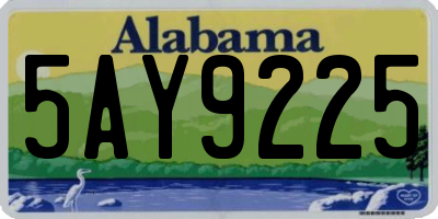 AL license plate 5AY9225