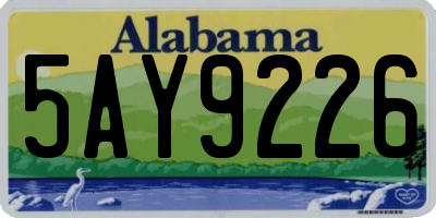 AL license plate 5AY9226