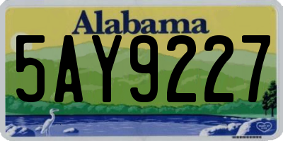 AL license plate 5AY9227