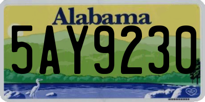 AL license plate 5AY9230