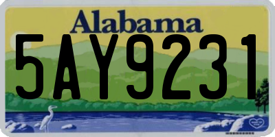 AL license plate 5AY9231