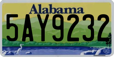 AL license plate 5AY9232