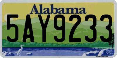 AL license plate 5AY9233