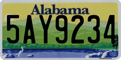 AL license plate 5AY9234