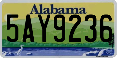 AL license plate 5AY9236
